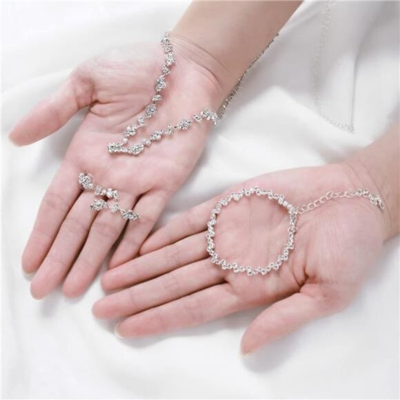 Bridal Rhinestone Wedding Necklace and Earrings - Brides & Bridesmaid Jewelry - Picture 6 of 8